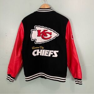 The Wild Collective Kansas City Chiefs Varsity Jacket Red Black Medium